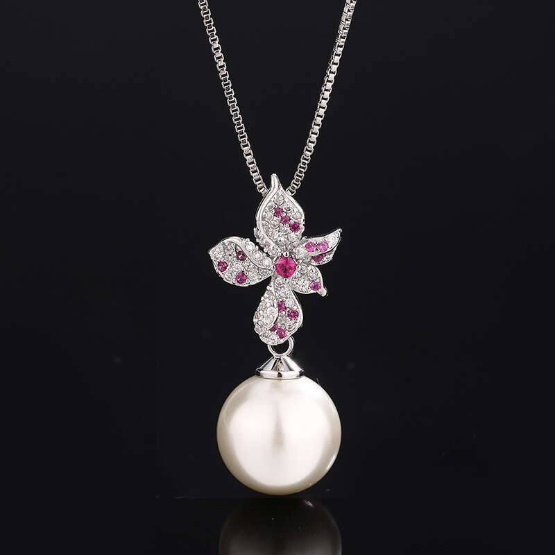 Pearl Necklace Niche Light Sense High-End Temperament New Summer Versatile Set Pendant Earrings For Women 35D