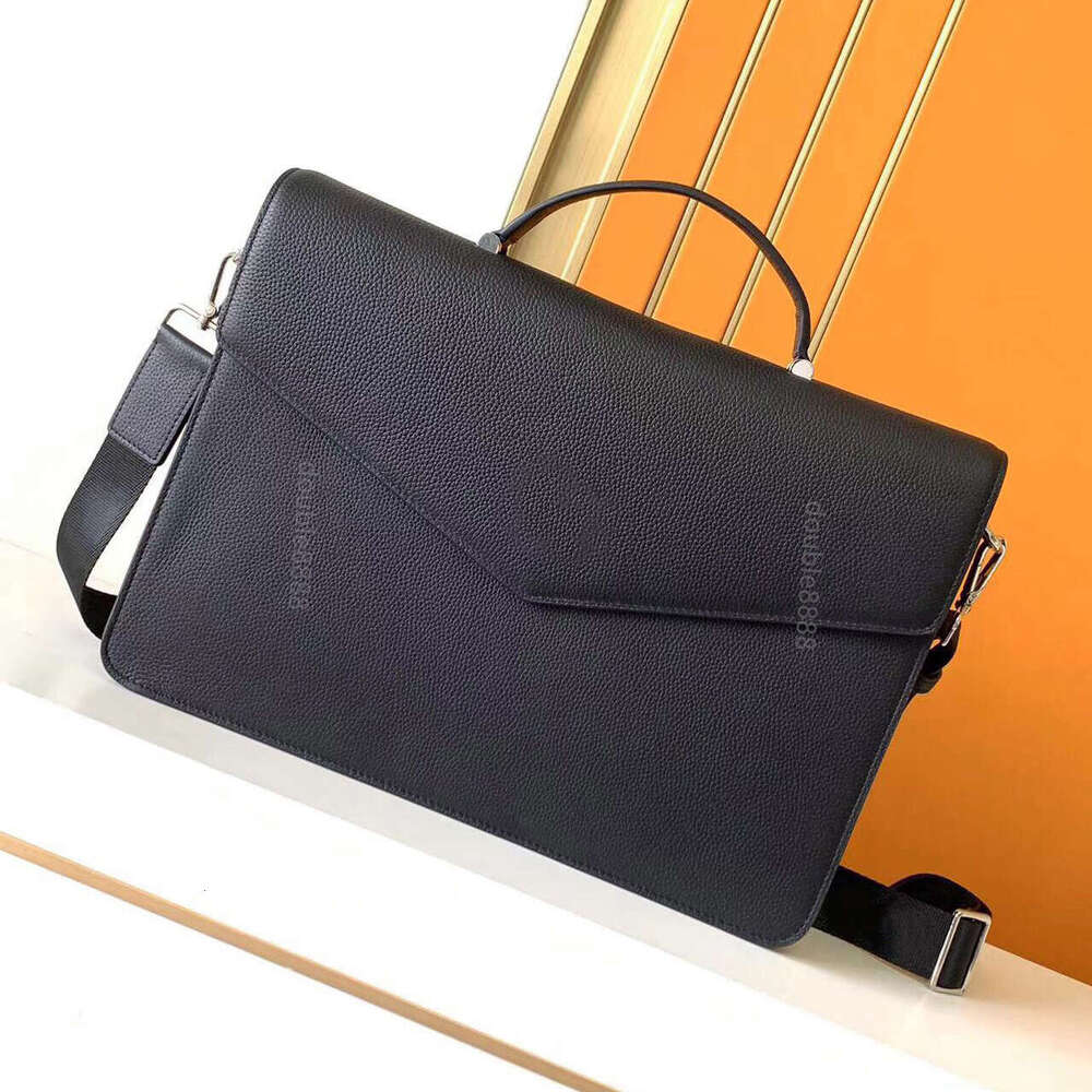 designer man genuine leather briefcase cowhide notebook bag Lock catch leather luxury handbag Flip messenger bag Travel bags shoulder bag crossbody bag Laptop Bag