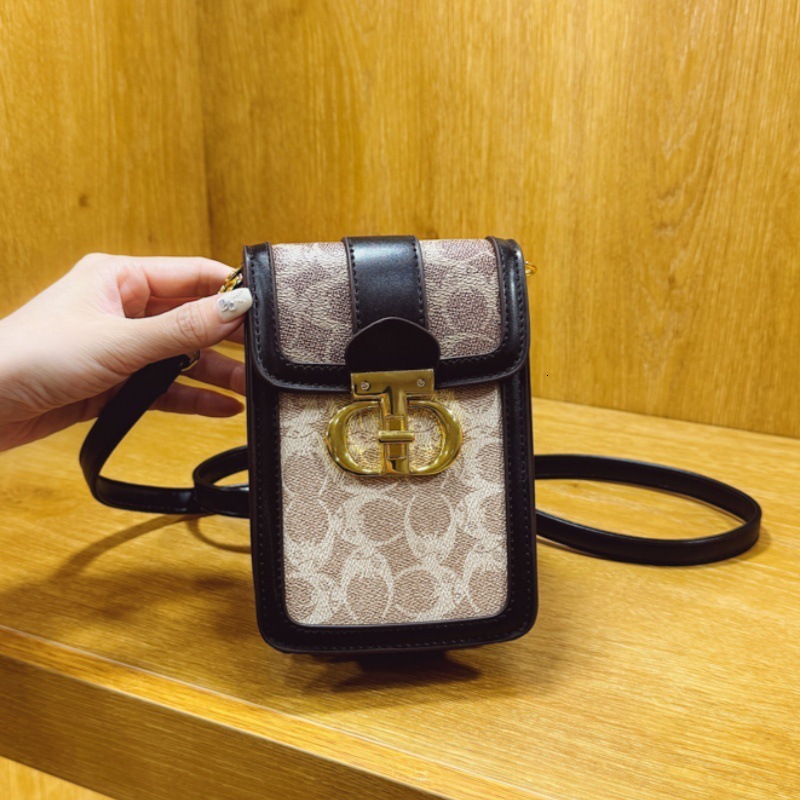 Designer Phone for Women Trendy Printed Crossbody Color-Block Shoulder Vertical Small Square Mini Light Luxury Women's Bag