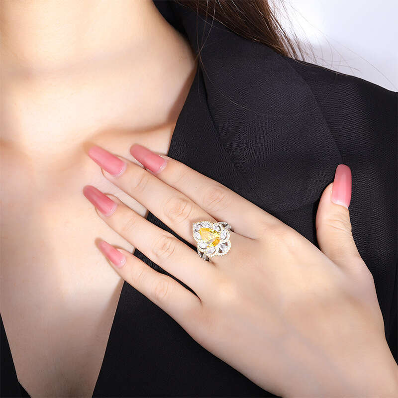 2023 New Tiktok Micro Pave Diamond Adjustable High-End Noble Court Style Ring F89