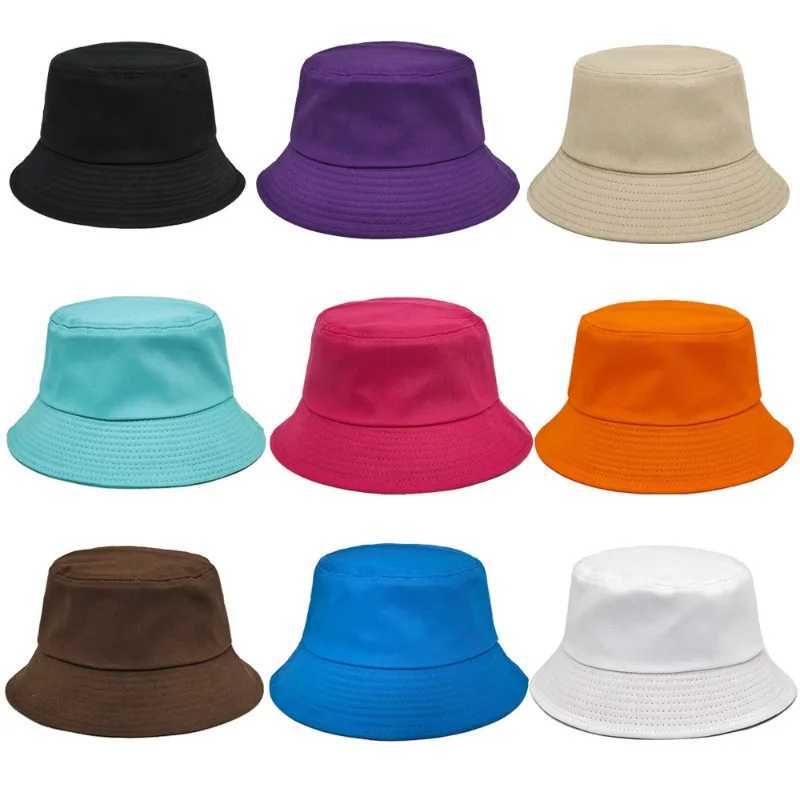 Korean Macaron Solid Color Bucket Hats for Women and Men Summer Outdoor Leisure Sunscreen Versatile Couple Panama Basin Cap Y250707