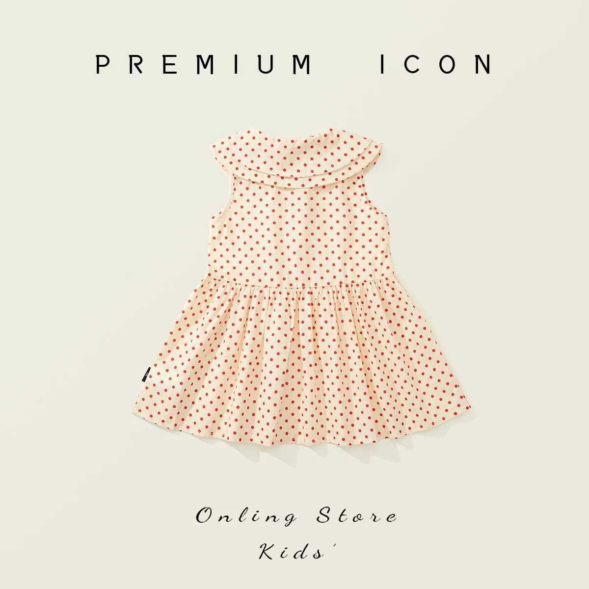 2025 Childrens Clothing Girls Polka Dot Dress Baby Korean Version Doll Collar Sweet Style Sleeveless Vest Skirt R250707