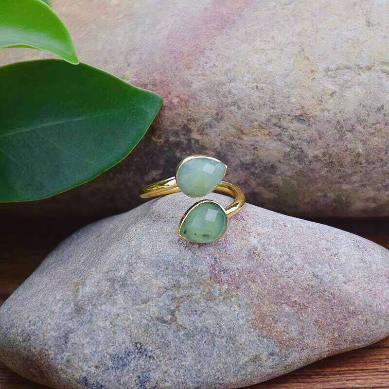 Australian Jade Daily Style Adjustable Water Drop Ring