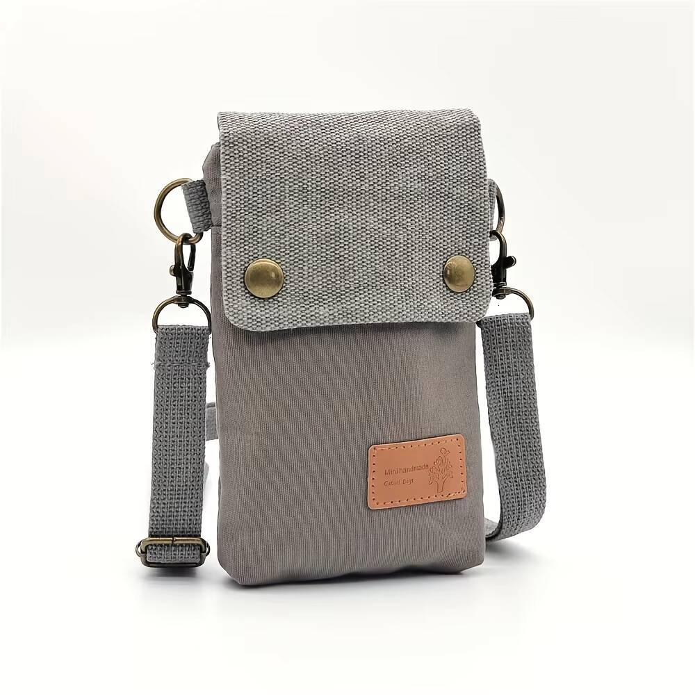 Mini Fabric Color Contrast Cell Phone Bag, Vintage Shoulder Purse For Women Small Crossbody Bag New All-match ddmynov