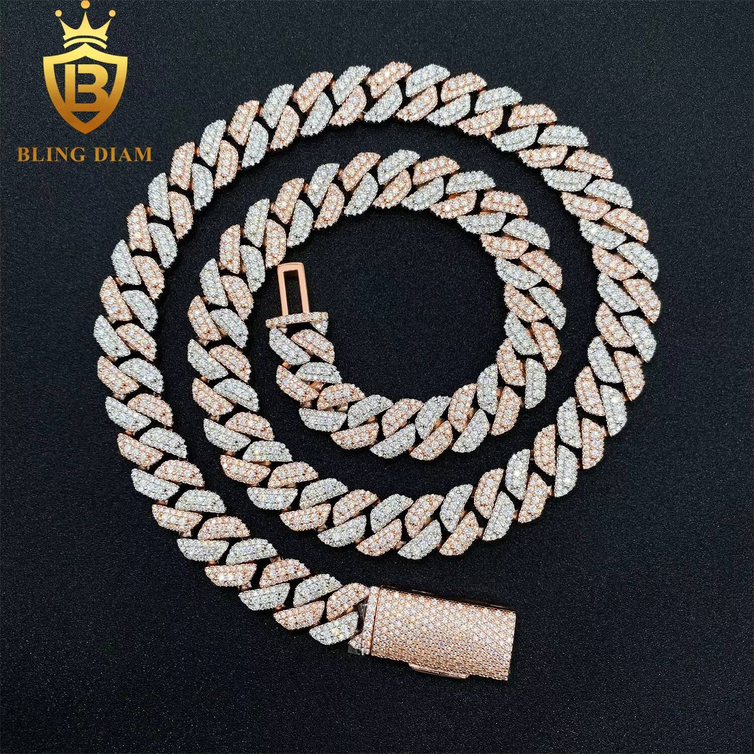 Custom 13mm Moissanite Cuban Necklace Bracelet for Women VVS Dia Sier Hip Hop Ice Out Chain