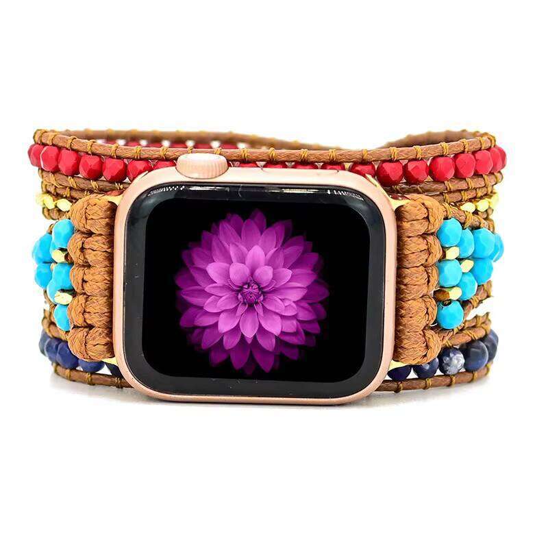 New High Quality Natural Stone Crystal Handmade Gift Ladies Smart Bracelet Apple Watch Strap