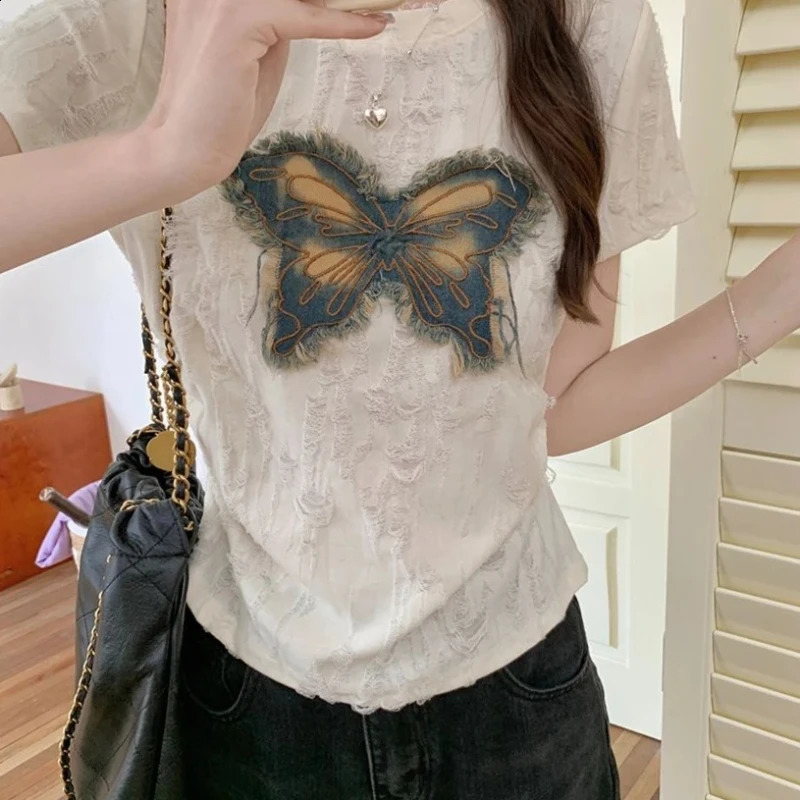 Short Sleeve Woman Tops Graphic T Shirt for Women Yk2 Korean Y2k Clothes Clothing Female Harajuku Fashion Japanese Vintage Emo 250707