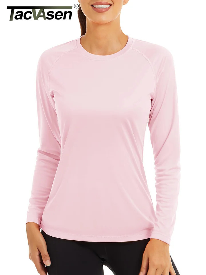 50 Summer Quick Dry T-shirts Womens Performance Sun Block UV Protection T Shirts Long Sleeve Swim Pullover Tops 250703