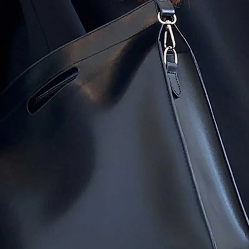 Elegant PU Leather Messanger Bag for Professional Women: Spacious Shoulder & Tote Hybrid Style Handbag
