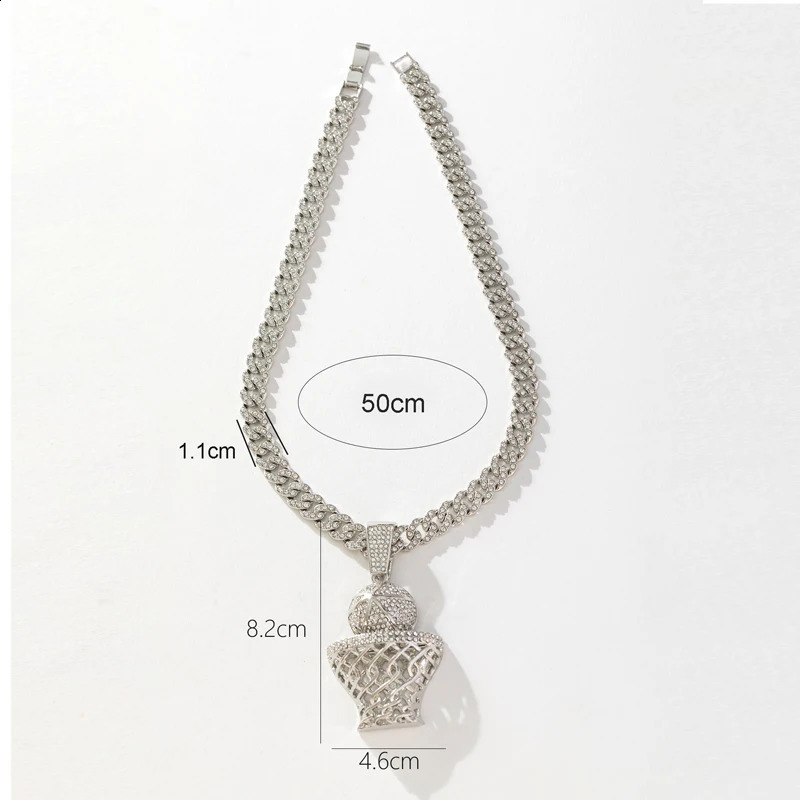 Hip Hop Rhinestone Number 23 Basketball Pendant Necklace Iced Out Chain Sports Necklaces For Men And Women Jewelry Gift 250707