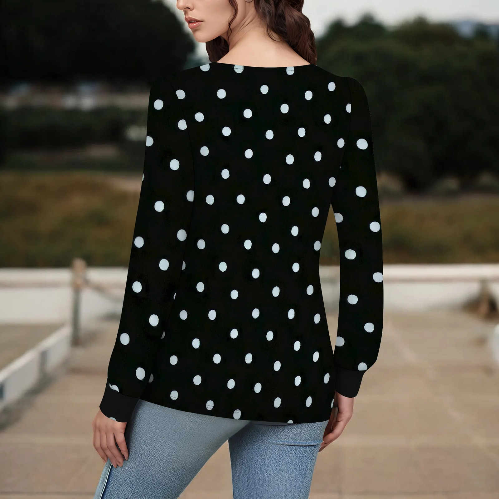 Womens Fall Long Sleeve Tunic Tops for Leggings Crewneck Casual Blouse T-Shirt 250703