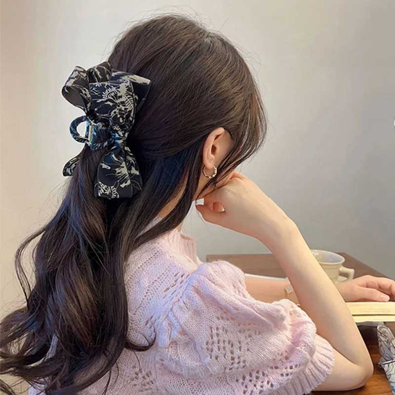 Korean Bowknot Vintage Large Hair Claw Clips Women Elegant Bow Barrette Crab Hairpins Girls Headwear Hair Accessories Female Z250707