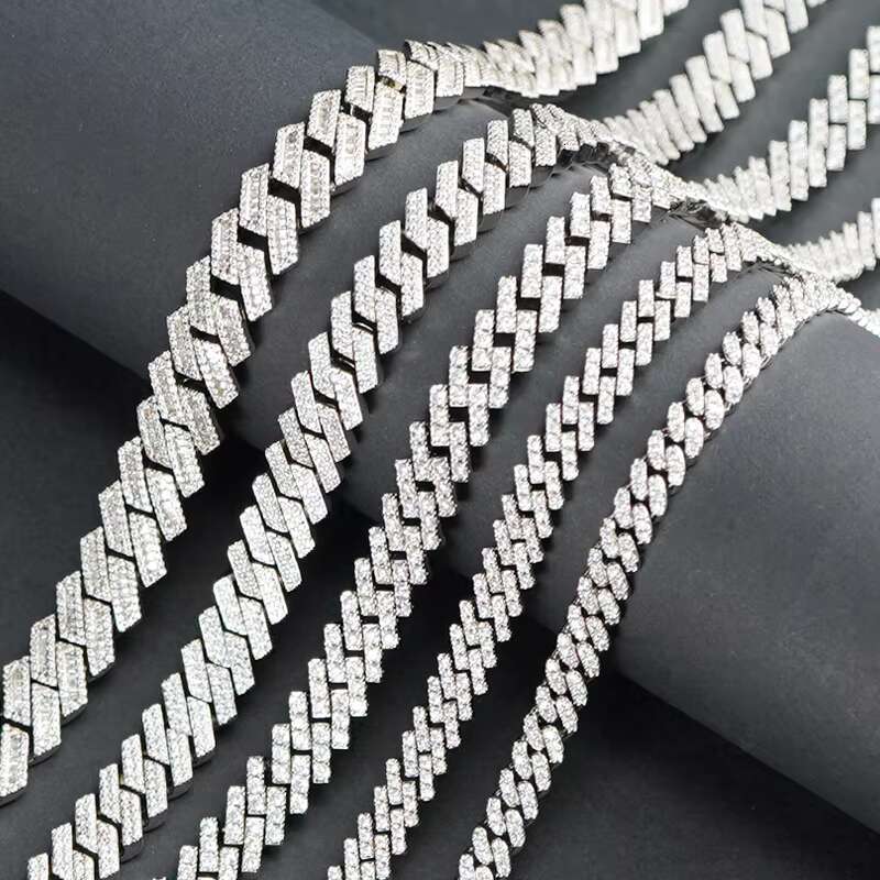 16-20mm Hip Hop 925 VVS Moissanite Diamond Cuban Link Chain OEM 925 Silver Iced out Mens Jewelry Necklace
