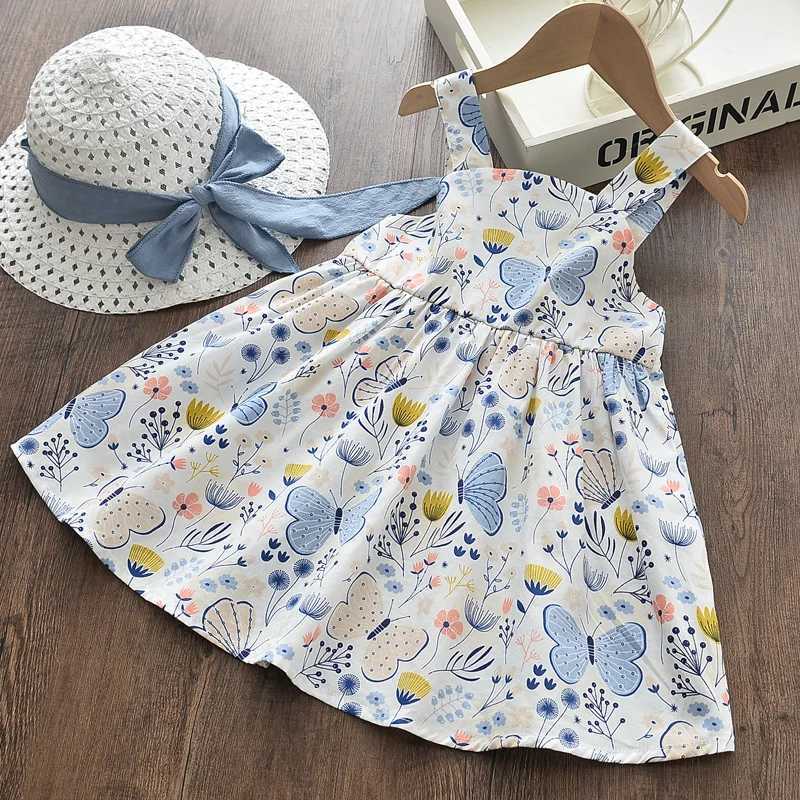 Melario Toddler Baby Cute Bow Girl Dress Flower Princess Infant Girls Sleeveless Party Costumes Newborn Lovely Clothes With Hat R250707