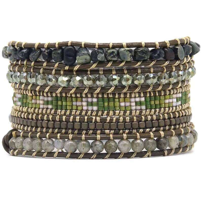 Natural Stone Miyuki Bead Handmade Classic Bohemian Multi-layer Packaging Bracelet