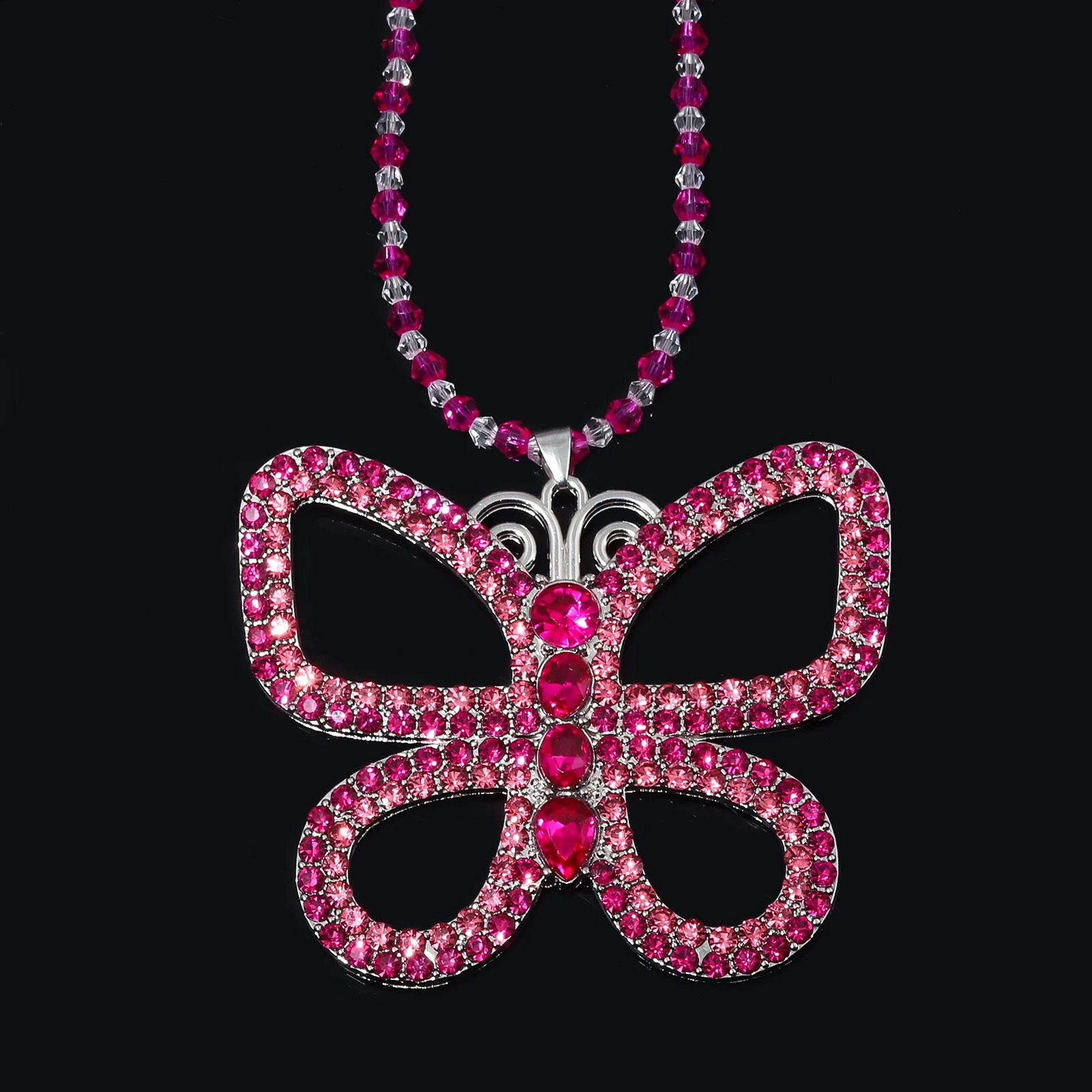 Movie 13 Going on 30 Necklaces Large Butterfly Sparkly Decoration Steel Pendant Vintage Necklace for Women Accessories Gift 250707