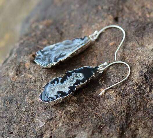 Irregular Fashion Natural Agate Spiritual Unique Stone Earrings Women's Gift