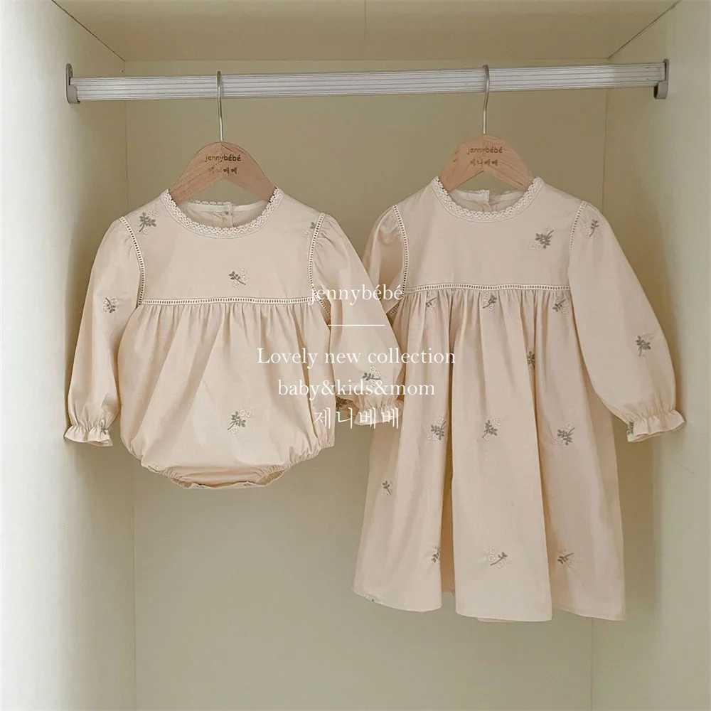 Vintage Floral Embroidery Girls Dress Casual Dresses for Girls Spring Cozy Toddler Princess Party Dress Childrens Dresses R250707