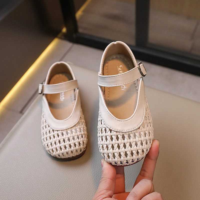 2024 Summer New Girls Shoes Childrens Sandals Non-slip Soft Sole Knitted Comfortable and Breathable Princess Shoes R250707