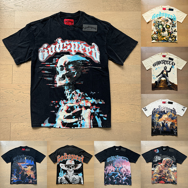 T shirt godsspeeds shirt hip hop round Neck short sleeve designer black white printing Tee summer mens womens loose breathable tees