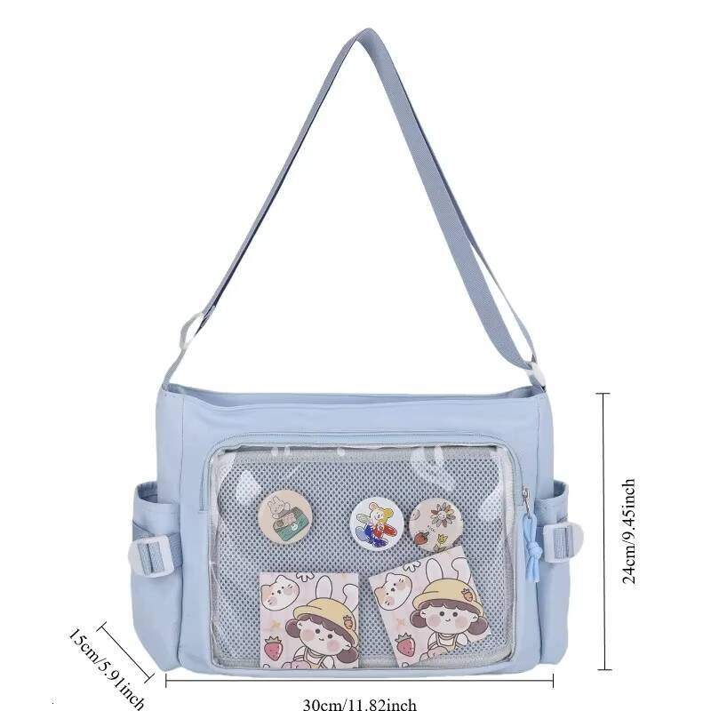 Preppy Style Candy Colour Cute Shoulder Anime Expo Transparent Badge Display Messenger Women Doll Itabag Crossbody Bag ddmynov
