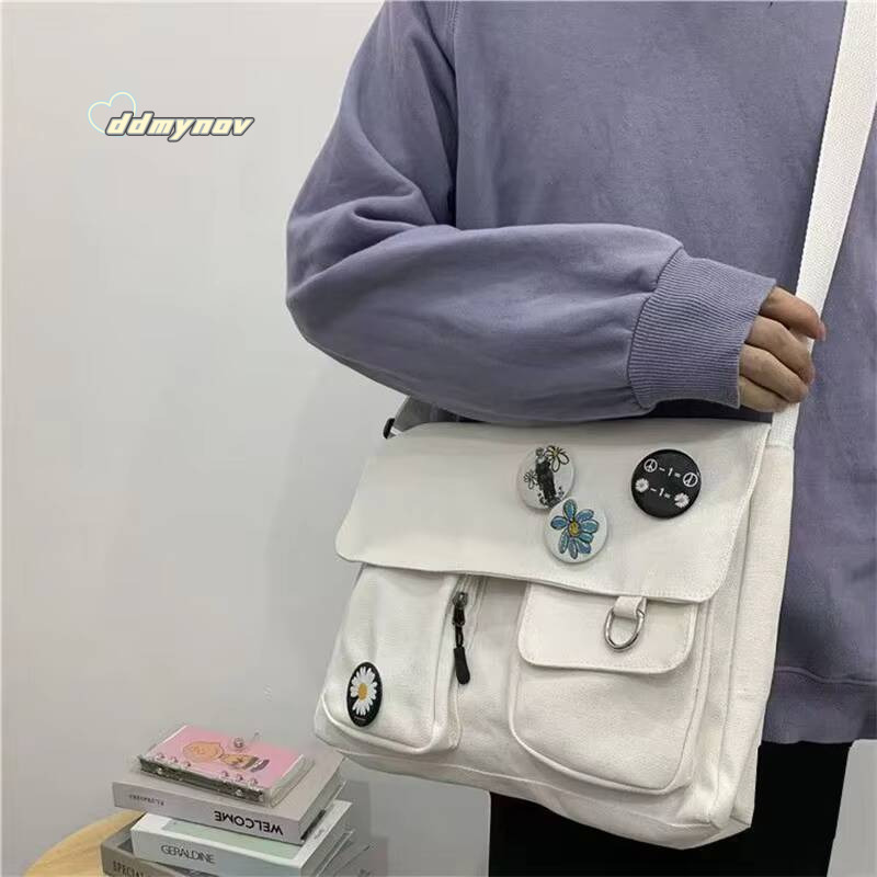 Japanese Harajuku Cute Retro Girl Messenger Shoulder Bag Canvas Student School Female Anime double messenger bag ddmynov