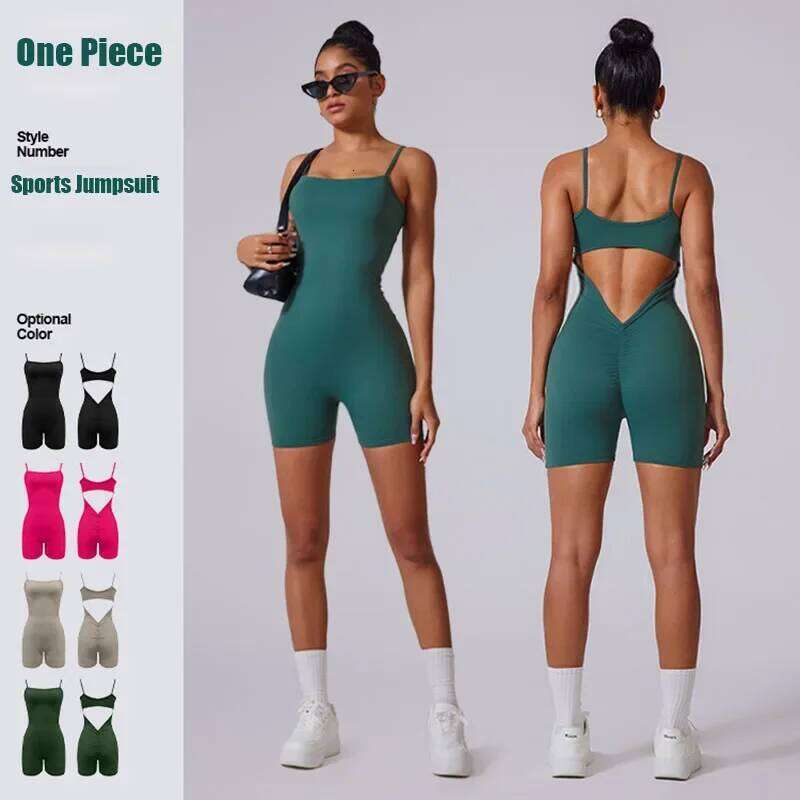 Cloud Rise One Piece Sports Jumpsuit Running Backless Bodysuit Workout Rompers Women Overalls Sportswear Fiess Yoga Suit