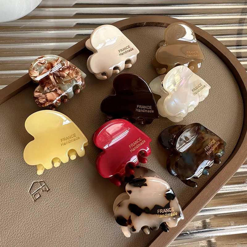 3.5cm Small Hair Claw Acetate Hair Crabs for Girls Cute Heart Shaped Hair Clips Children Women Hair Accessories Y250707