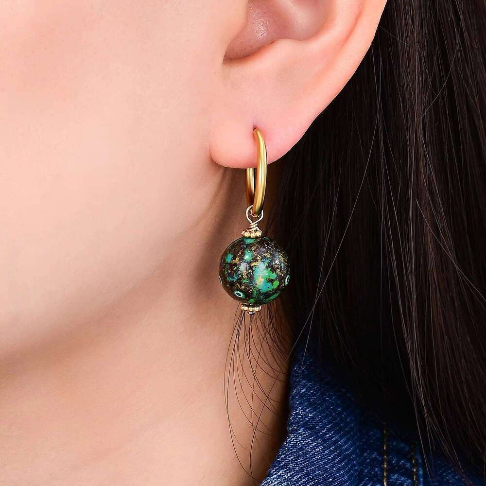 Hot-selling Modern Style Ball-shaped Lacquer Paint Bead Decoration Fancy Earrings for Women