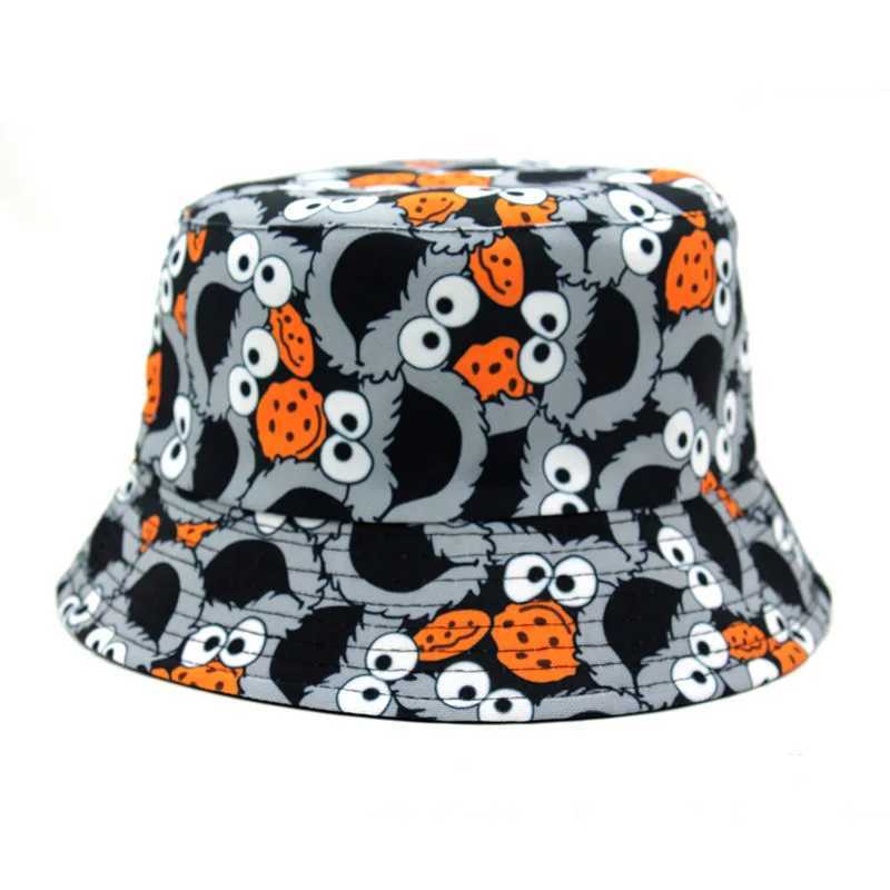 New Bucket Hat Hip Hop Men Cartoon Print Fisherman Caps Streetwear Double-sided Hats For Women Beach Cap Unisex Panama Hat Y250707