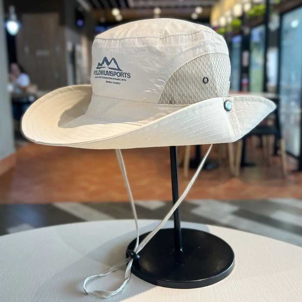 Fashion Summer Wide Brim Bucket Hat Sun Protection Quick-dry Fisherman Cap Breathable Portable Sun Hat Camping Hiking Y250707
