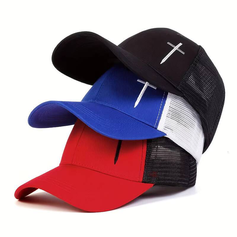 Fashion Hip Hop Baseball Mesh Cap Cross embroidery Cotton Snapback Dad Hat Adjustable Men Women Summer outdoor Sun Hats ddmythur