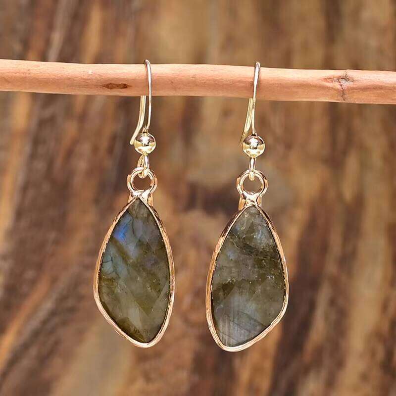Labrador Stone Natural bohemian Earrings Women Gift