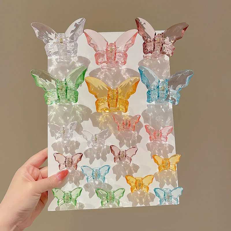 3Pcs/set Sweet Transparent Butterfly Hair Claw Clip Hairpin Barrette for Women and Girls Temperament Headwear Party Accessories Y250707