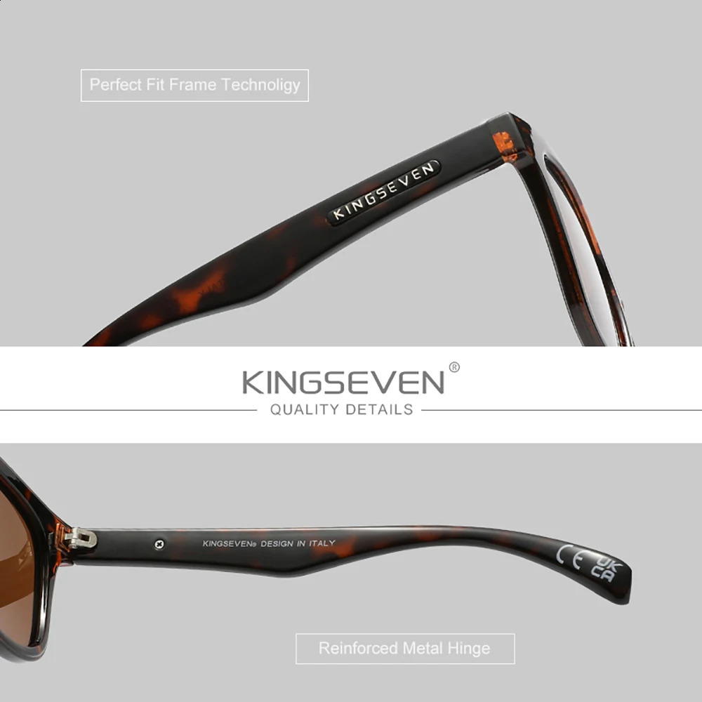 Kingseven Classical Fashion Male Sunglasses Travel Driving Men Women Polarized UV400 Round Frame Trendy Cat Eye Matte Eyeglasses 250707