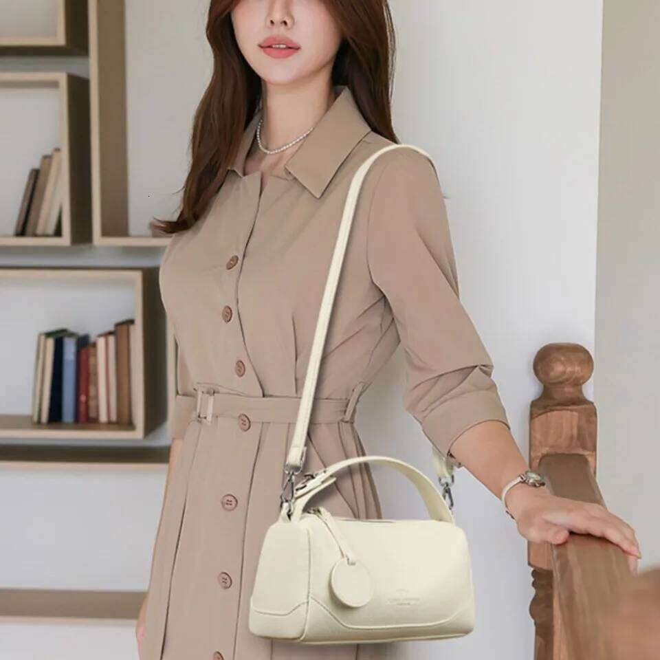 Elegant Women's Handbag Unique Handle Design Soft Leather Shoulder Crossbody For Handbags Women Bags
