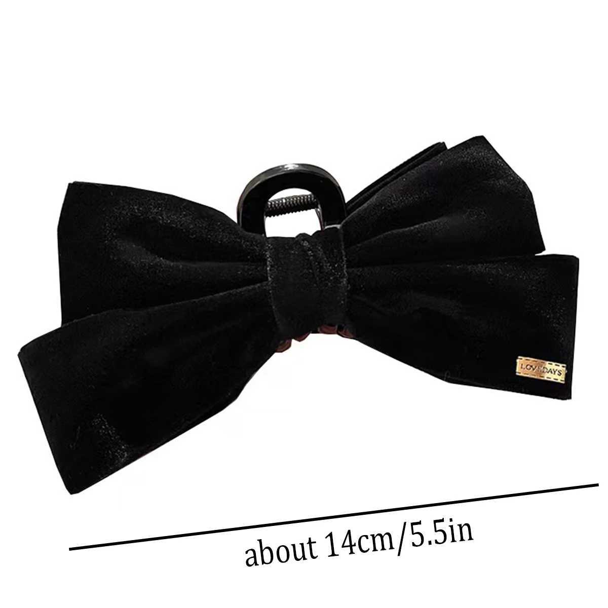 1 piece of black velvet big bow hair clip with a simple and elegant style for women Z250707