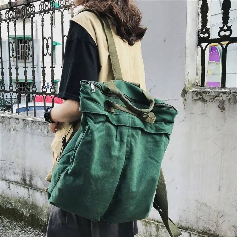 Solid Color Backpack Laptop Canvas Women backpacks High Capacity Female Schoolbag For Teenages Girls Travel Bag Mochila Mujer high-quality