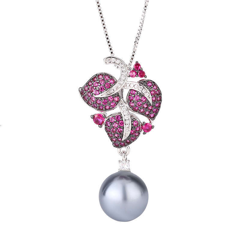 Jewelry New Set White Gray Pearl Earrings Necklace Pendant Fashion Accessories For Women 487