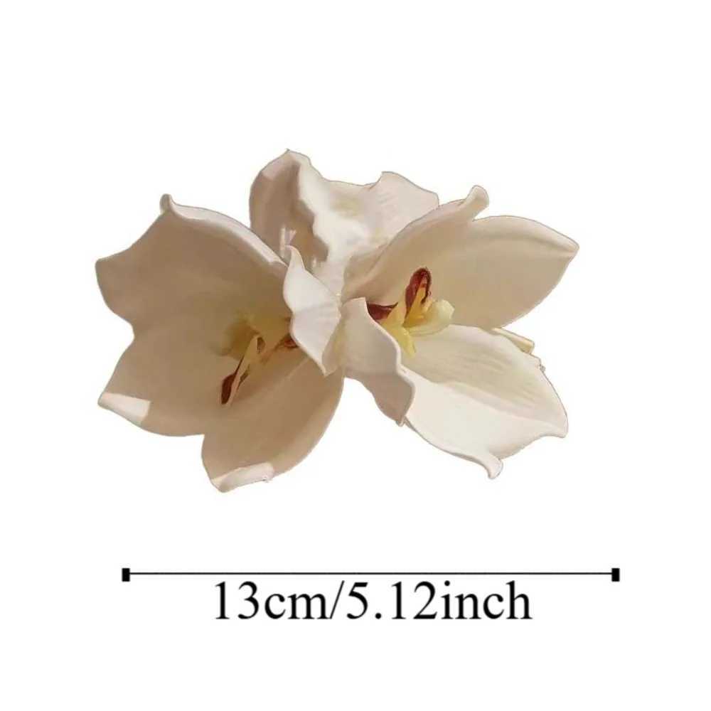 100% Cotton Linen Cotton Linen Cotton Flower Hair Claw Acrylic Fabric Women Hair Accessories Daily Y250707