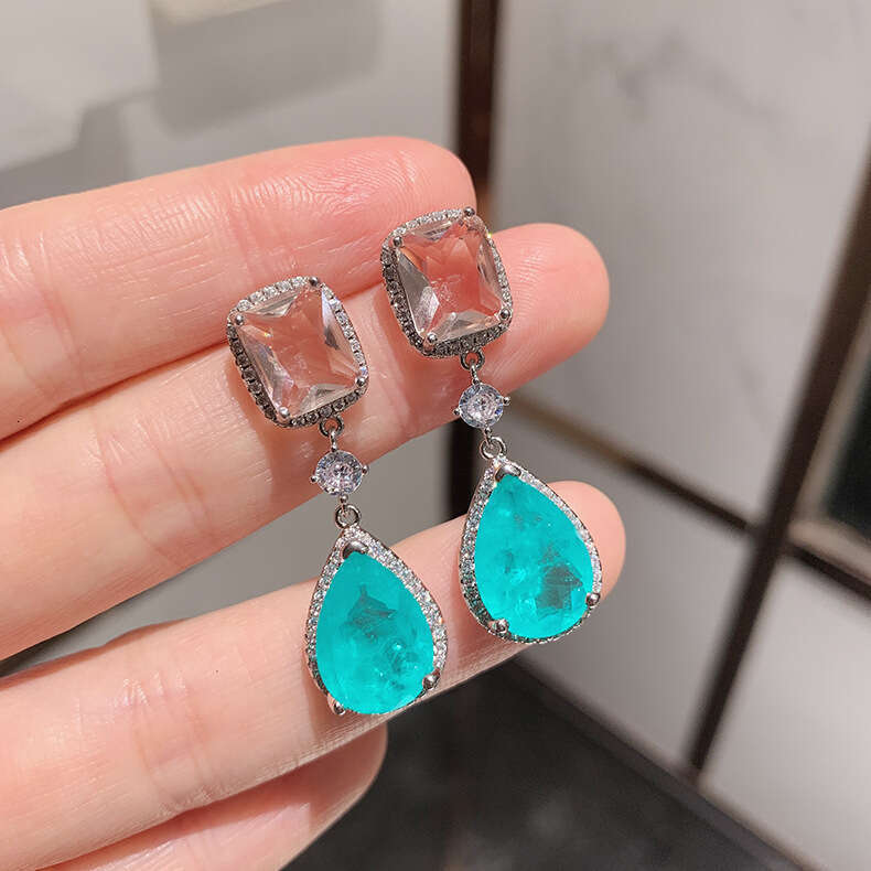 Elegant For Women New Trendy Paraiba Bride Water Drop Earrings 685