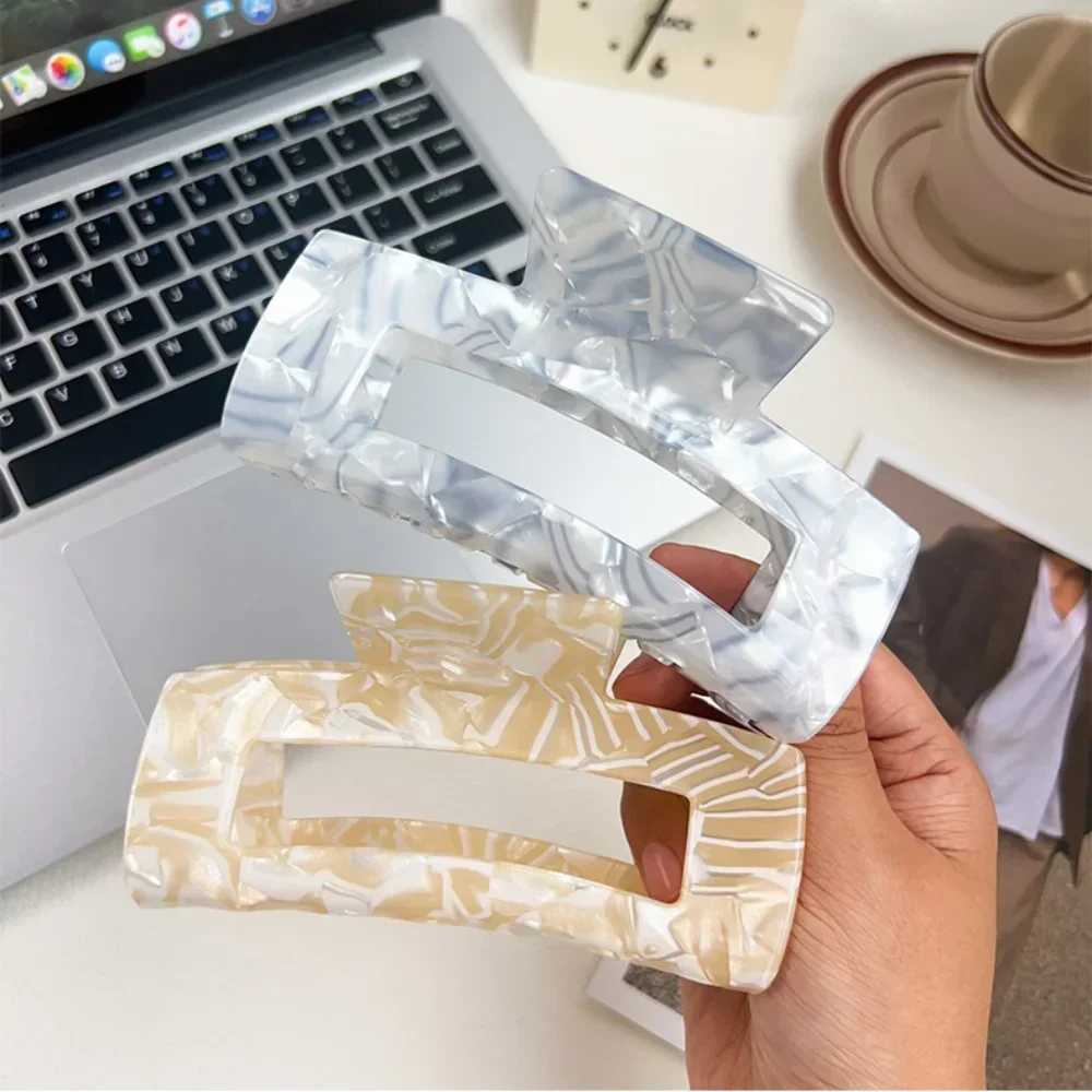 13CM Oversized Square Hair Claw Acrylic Claw Clips Sweet Elegant Geometric Crab Hair Clip for Women Girls Hair Accessories Y250707