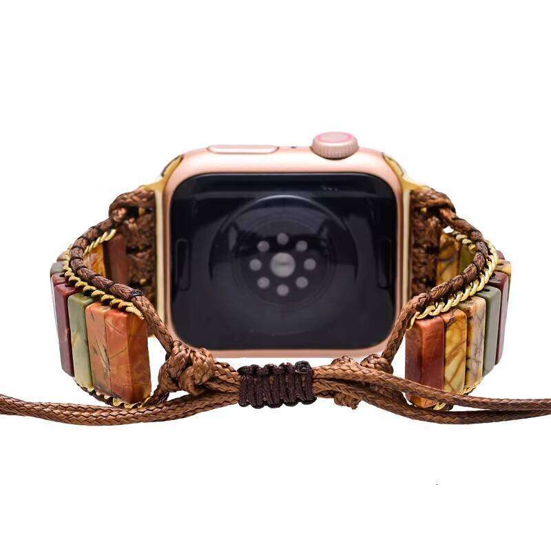 Rectangle Turquoise Handmade Apple Band, Bohemian Style Minimalist Watch Band