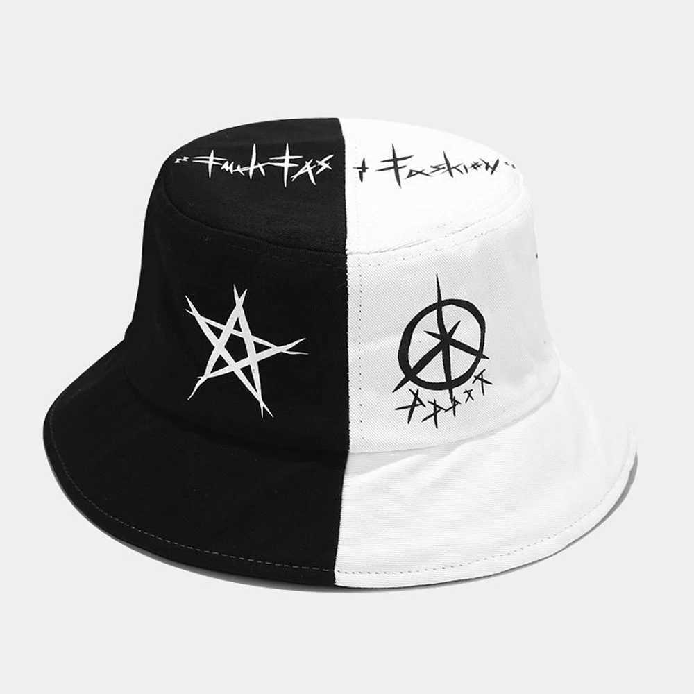 Summer Cotton Bucket Hat Patchwork Graffiti Men Women Outdoor Hip Hop Foldable Bob Fisherman Cap Casual Travel Panama Hats Y250707