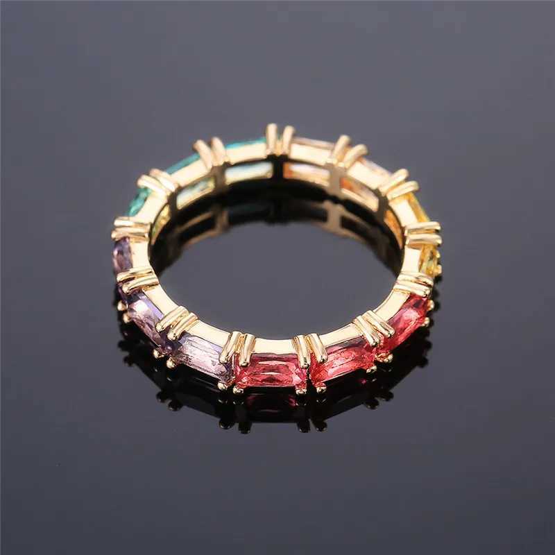 925 Sterling Silver Shiny Cubic Zircon Women Rings Female Daily Wear Stylish Colorful Rings Anniversary Girl Gift Jewelry XJ250707