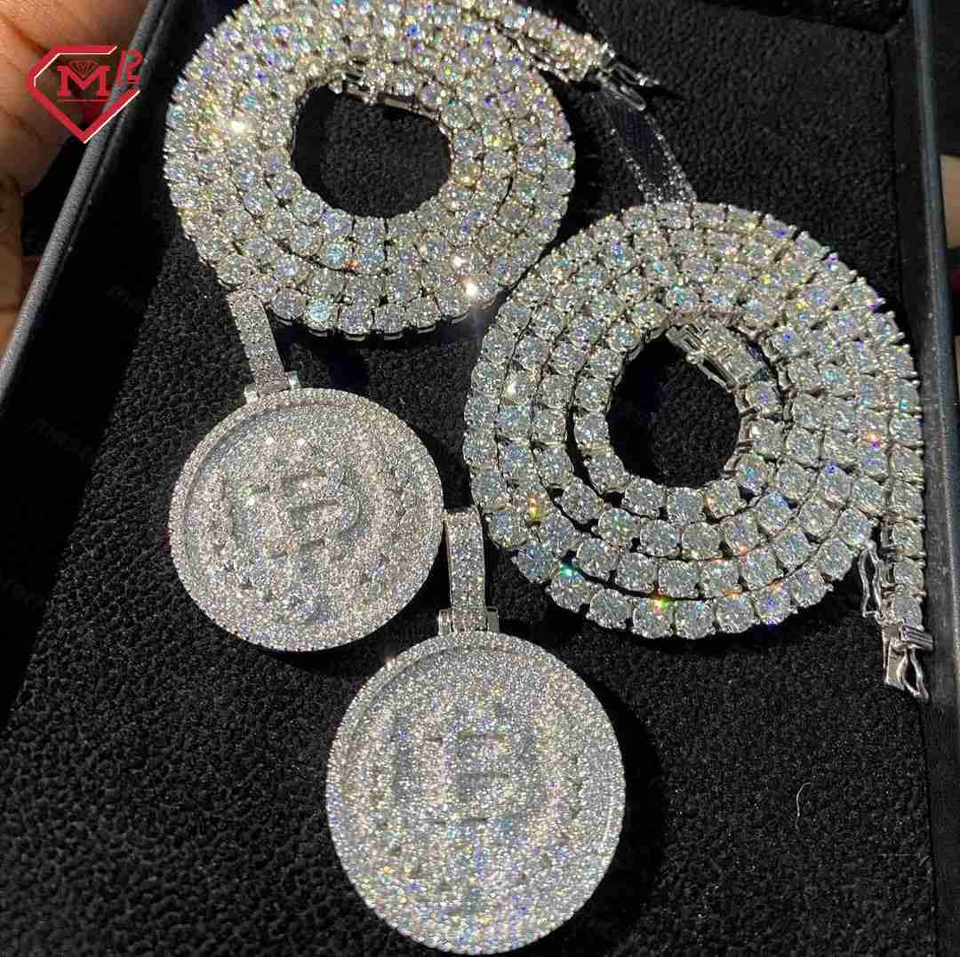 Pass Diamond Tester Tennis Chain Necklace 925 Sterling Silver Custom 3-6mm Moissanite Tennis Chain