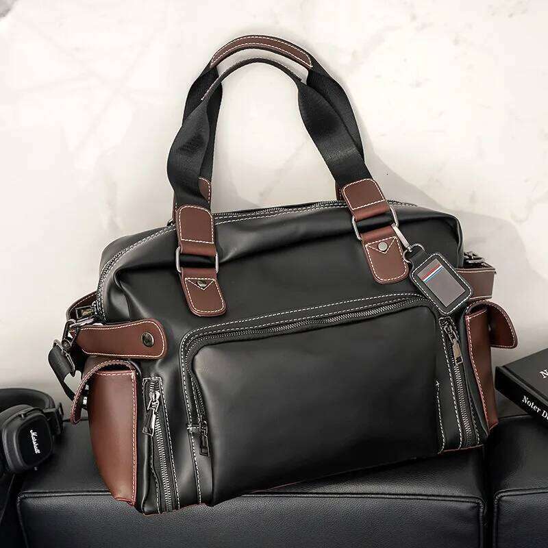 High Quality Handbag Business Briefcase Vinatge Fashion Top-Handle For Men Large Capacity Travel Laptop Bags Satchels