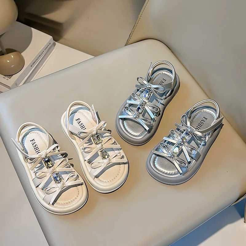Girl Sandals New Summer Children Open-Toe Beach Sandals Princess Sweet Bowknot Kids Fashion Hollow-Out Casual Shoes Versatile R250707