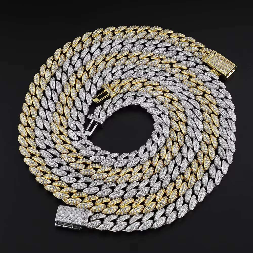 8mm Prong Cuban Link Chain Iced Out Pass Diamond Tester Vvs Moissanite 925 Sterling Silver Necklace