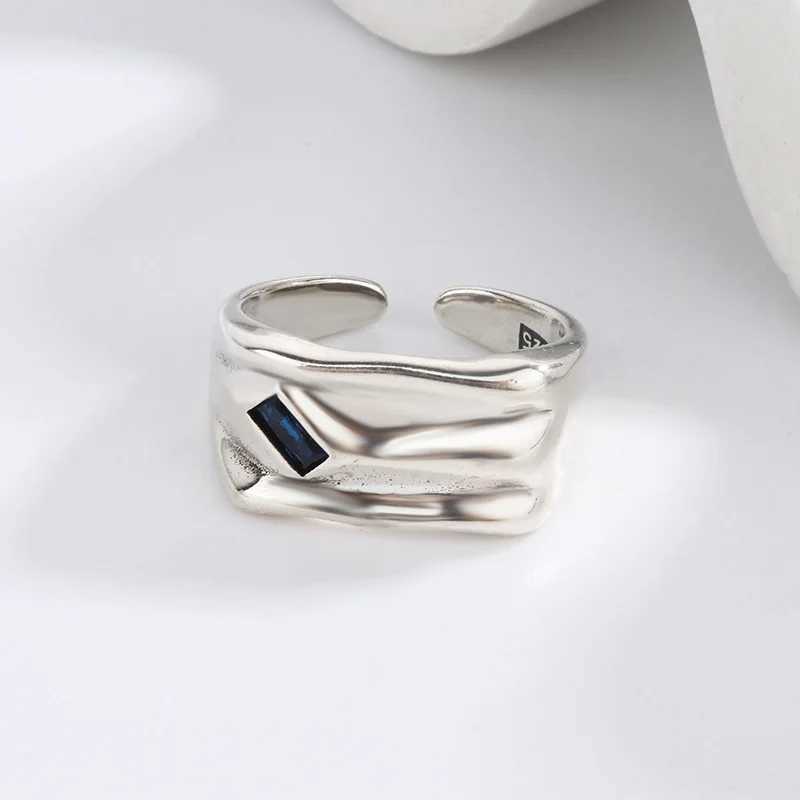 925 Sterling Silver Zircon Irregular Adjustable Rings For Women Wedding Luxury Quality Fine Jewelry AccessoriesXJ250707